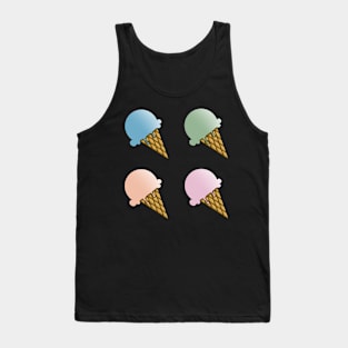 4 Flavor Ice Cream Pattern - Pastel Tank Top